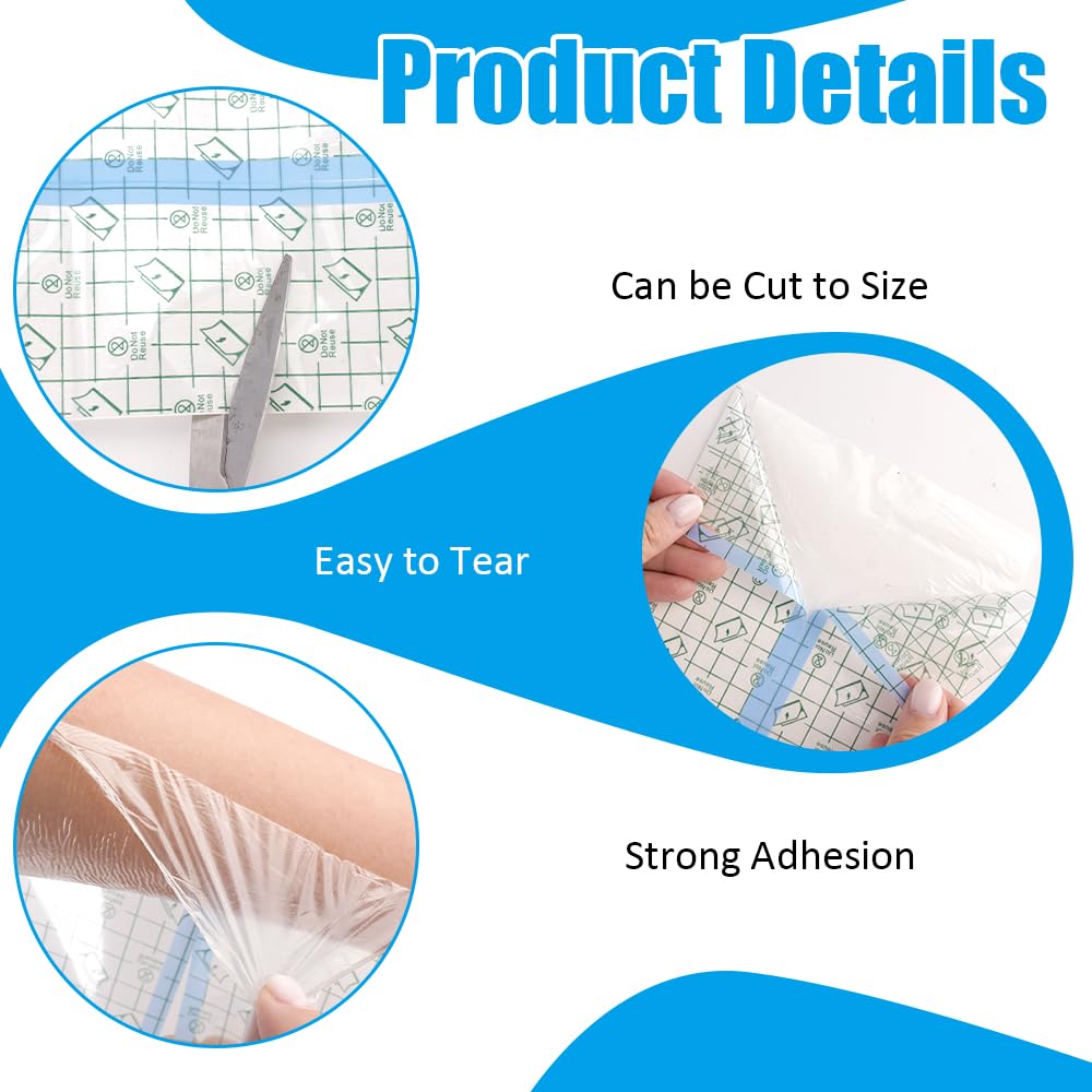 Lot de 3 Pansement Tatouage Waterproof, 15cm X 5m Bandage Transparent Imperméable, Bandage adhésif imperméable, Seconde Peau, pour Natation, Sport, Douches, Protéger Tatouage (2 x 2 m + 1 x 1 m)