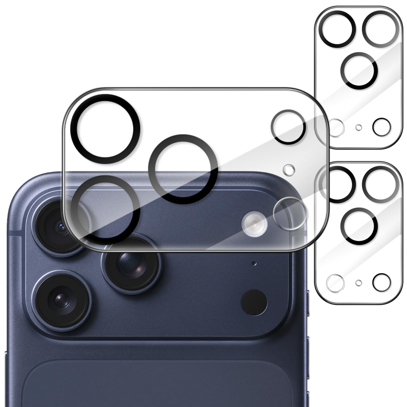 JETech Pellicola Fotocamera per iPhone 17 Pro Max 6,9 Pollici, 9H Vetro Temperato, Antigraffio, Compatibile con Cover, Non Influisce Sugli Scatti Notturni, HD Chiaro, Pacco da 3 (Trasparente)