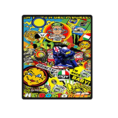 Valentino Rossi VR46 MotoGP Champion Yamaha Sticker Bomb Custom Blanket 58