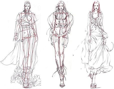 4/5 Pcs Models Fashion Sketching Templates, Fashion Illustration Rulers, Sewing Humanoid Patterns Design, Clothing Measuring Rulers Paper Draft DrawingsA