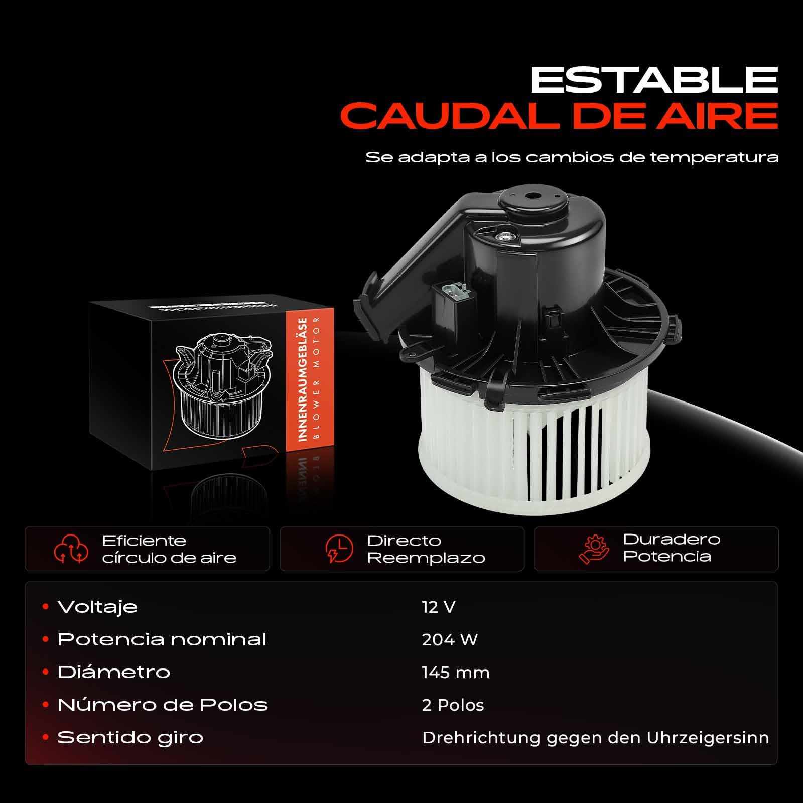 Frankberg Motor del ventilador 2E0819987A | Compatible con: Caja Sprinter 5-T B906, Caja Sprinter 3-T B906, Sprinter 46-T Caja B906