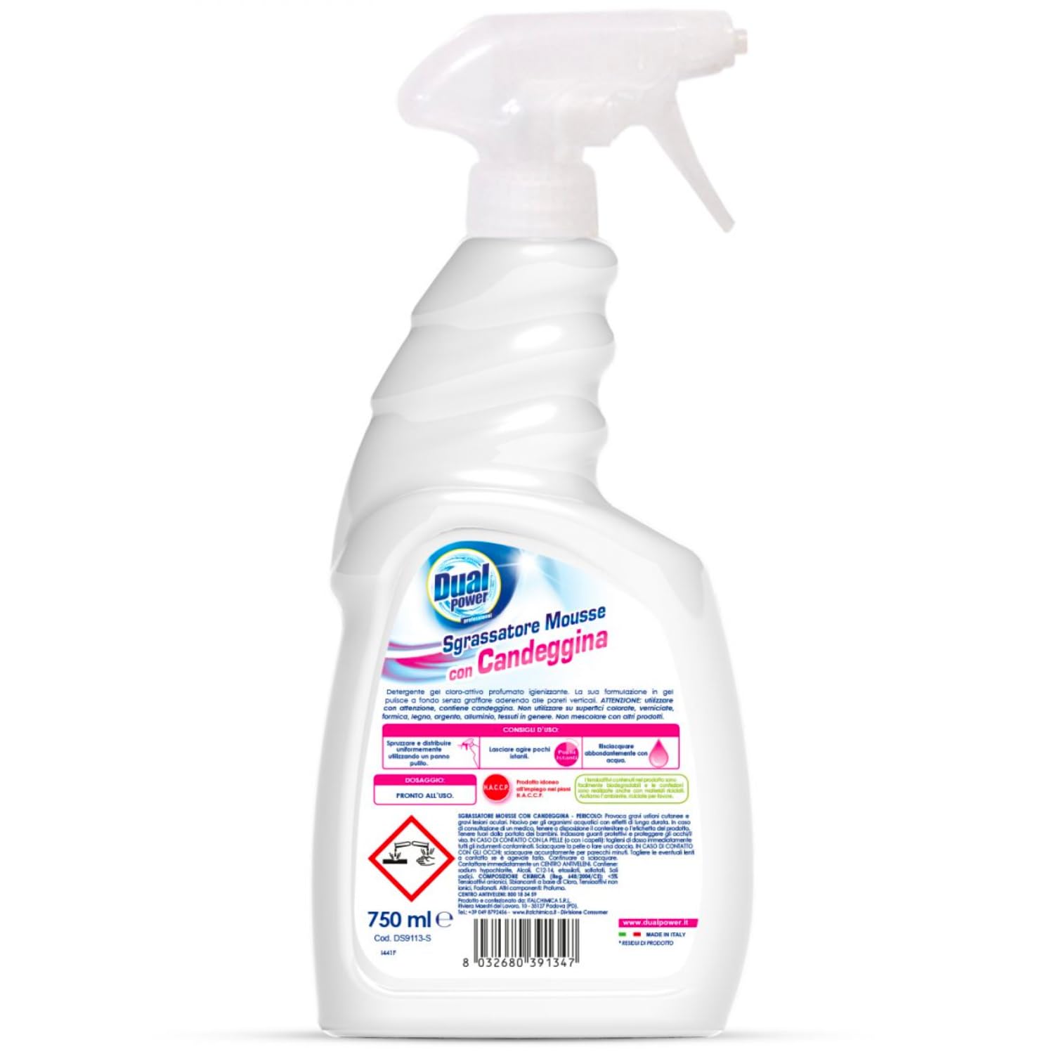 Sgrassatore Mousse con Candeggina – Formula Schiuma Igienizzante – 750 ml – Variazioni 4/8/12 Pezzi (12)