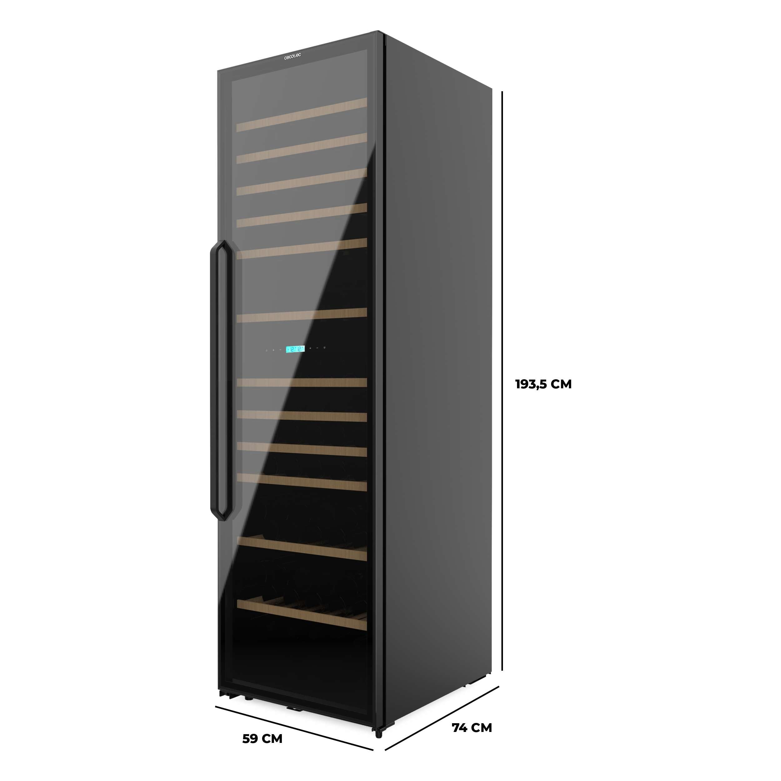 Cecotec Bolero GrandSommelier Duo 176000 Getränkekühlschrank 176 Flaschen Dual-Temperatur UV-Schutz Schwarz