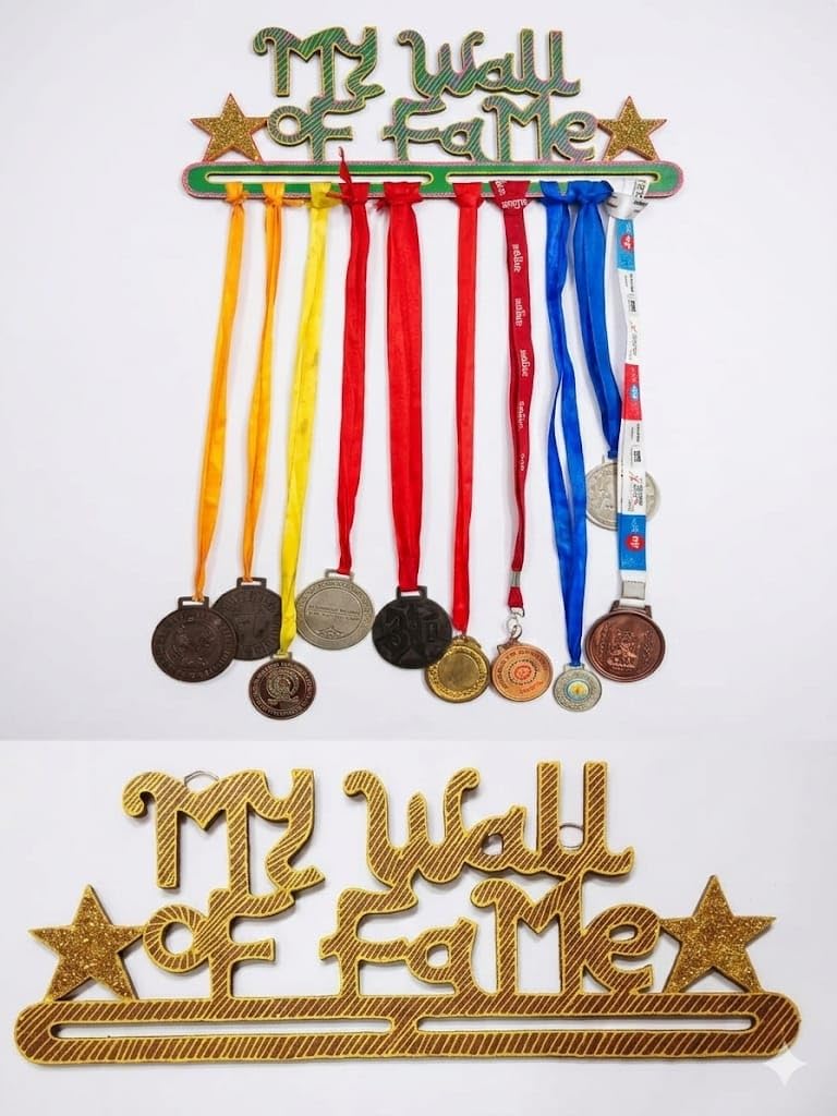 My Wall of Fame Medal Holder for Wall | Medal Hanger Display Rack | Wall Mounted Medal Organizer Frame for Sports Awards, Trophies & Achievements-image-21
