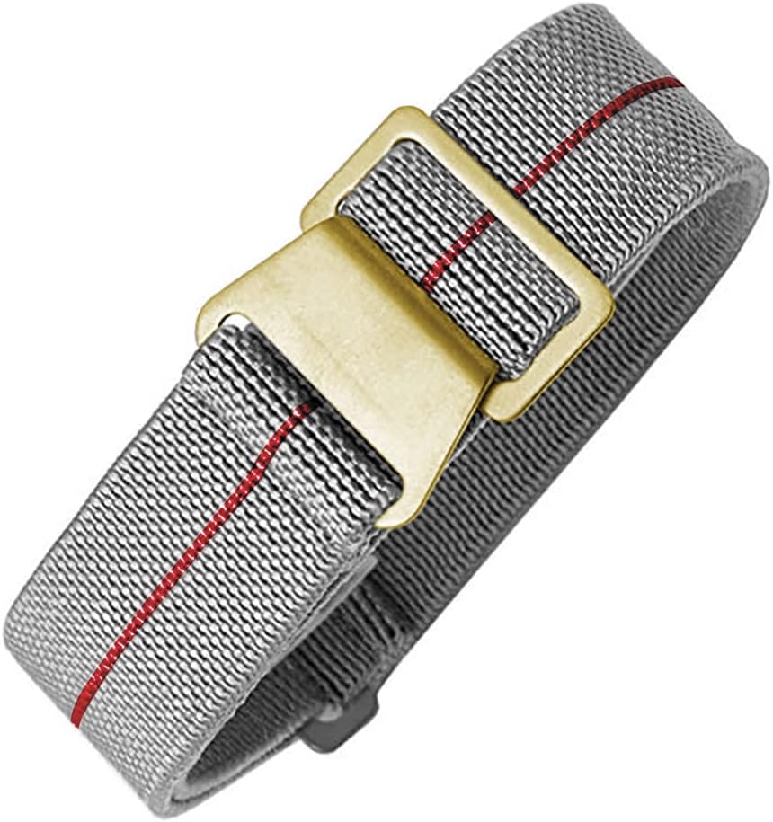Man's French Troops Military Parachute Watchband Special Elastic Fabric Nylon Canvas Strap Hook Buckle 20/21/22mm Multiple Color Options