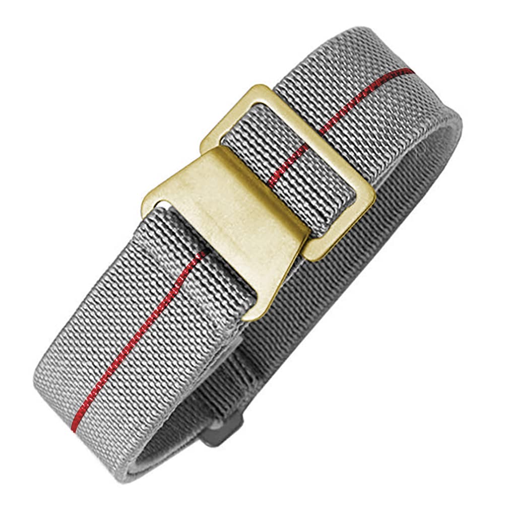Man's French Troops Military Parachute Watchband Special Elastic Fabric Nylon Canvas Strap Hook Buckle 20/21/22mm Multiple Color Options