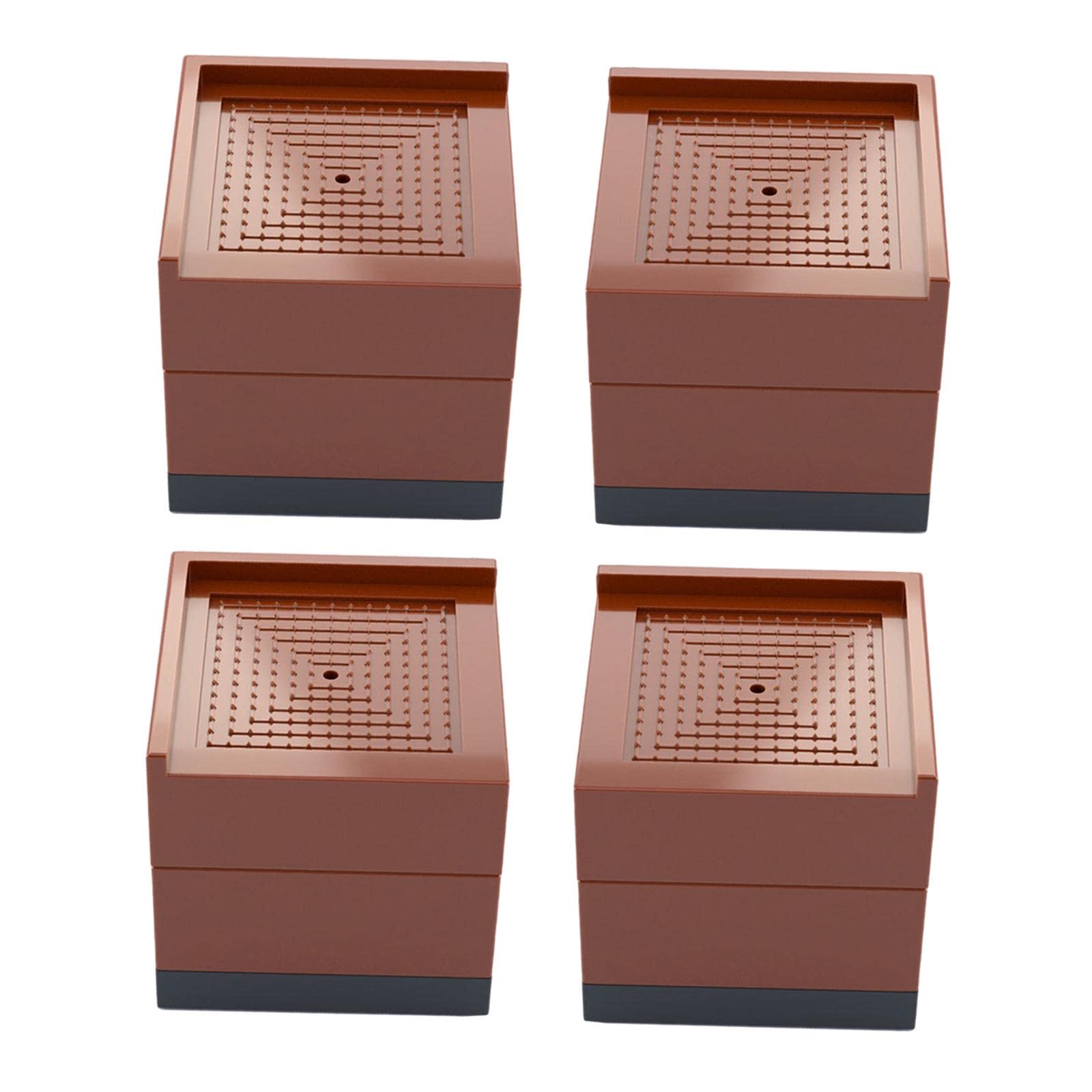 Excluzo Heavy Duty Furniture Risers Sofa Bed Table Chair Riser Legs Lift Small Brown