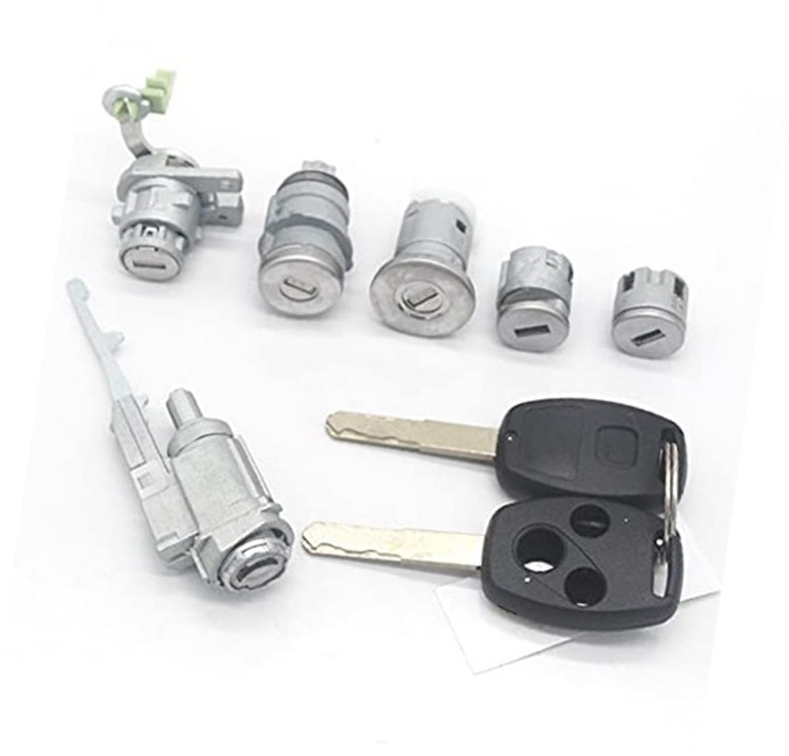 Szwaldaper Black 6Pcs Lock Auto Door Lock Latch Complete Lock Set Ignition Switch Door Barrel, For, For Accord 2003-2007(Black 6Pcs Lock)