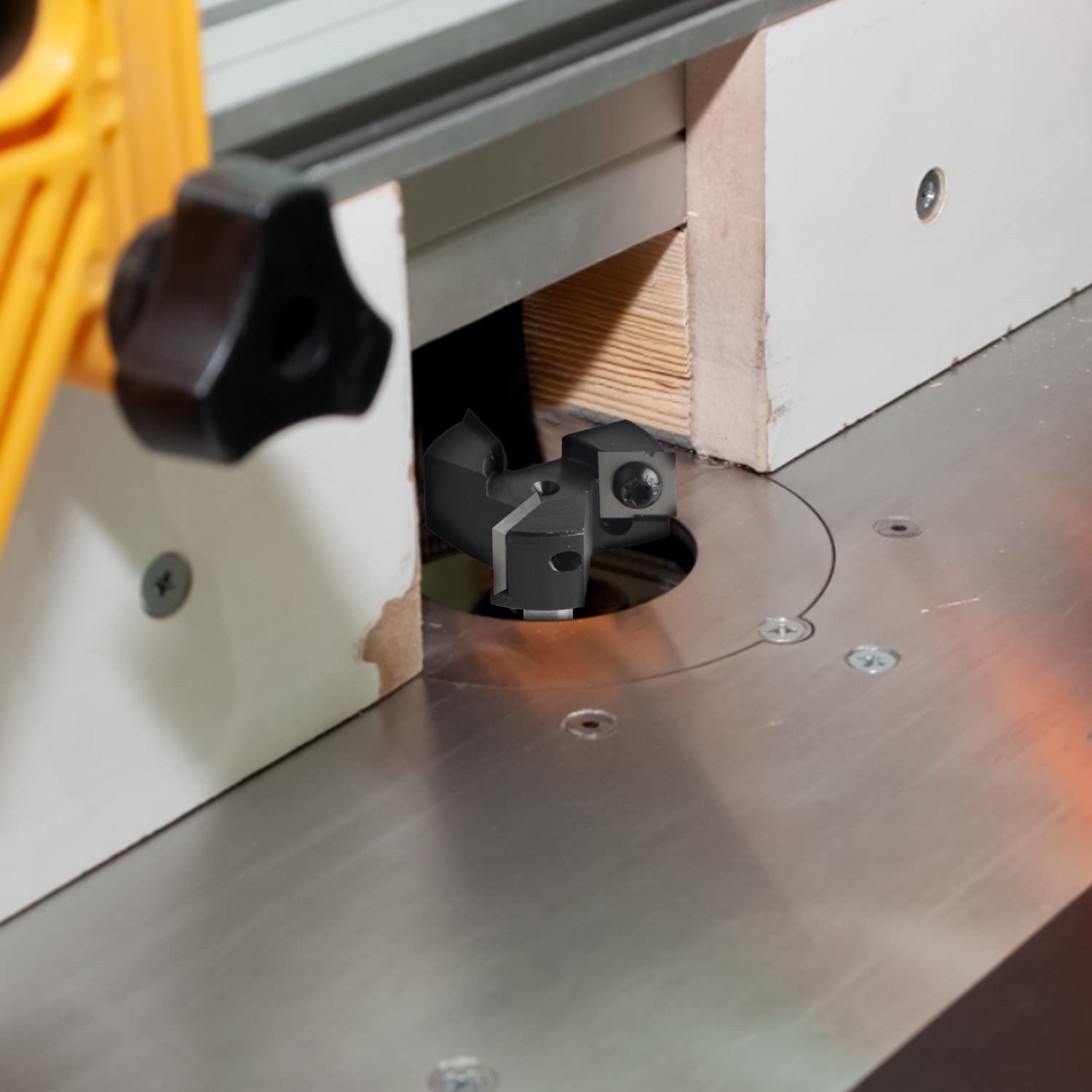 CPROSP Fresa Planadora de 8 mm para Madera Con 39 mm de Diámetro de Corte, 3 Cuchillas para Fresadora, Spoilboard para Alisado y Nivelación Profesional