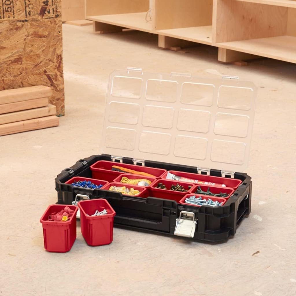 Keter 240051 Connect Organizer Tool Box, Black/Red, 54 x 30.2 x 11.5 cm