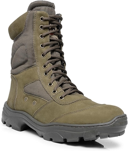 Bota Coturno Militar Policia PM Tatico Infantaria em Couro Conforto com Palmilha em Gel