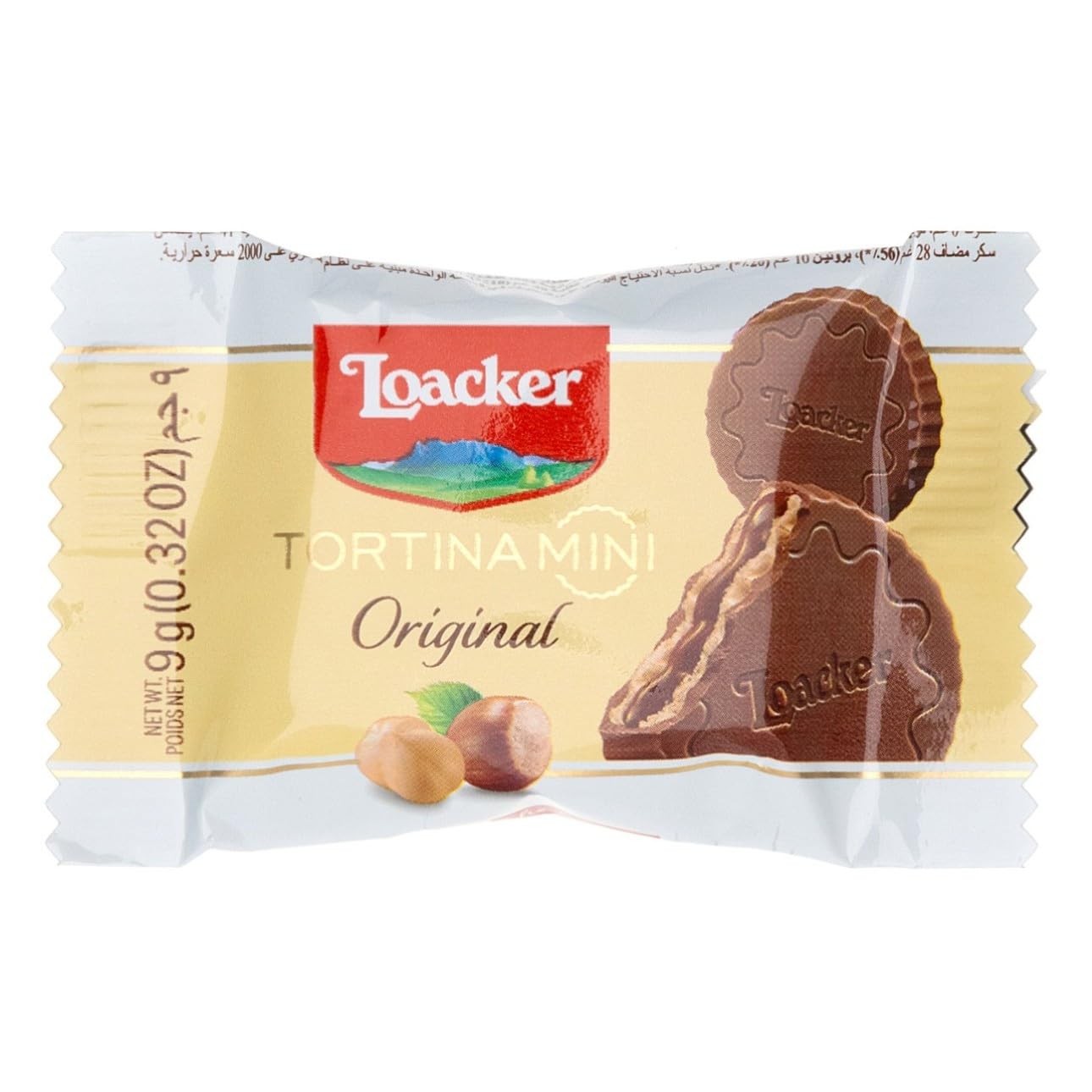 Loacker, Tortina Mini Original, Delizie Ricoperte di Cioccolato al Latte e Crema alle Nocciole e Cialde Wafer, Snack Ideali per Bar e Caffetterie, 1 Confezione Convenienza da 50 Biscotti Monoporzione