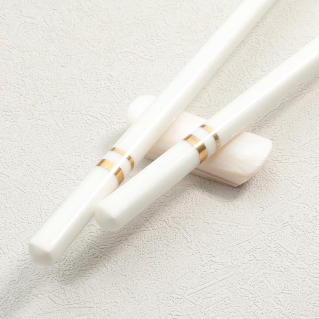 Bopsticks en Porcelaine Premium Ensemble avec boîte-Cadeau, Baguettes en Porcelaine d'os Chinois Blanches, Baguettes en céramique, Baguettes réutilisables 10 Pairs