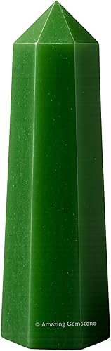 Torres de cristal de aventurina verde oscuro, obelisco de punto de cristal curativo natural para curación de reiki y rejilla de cristal (2 a 3