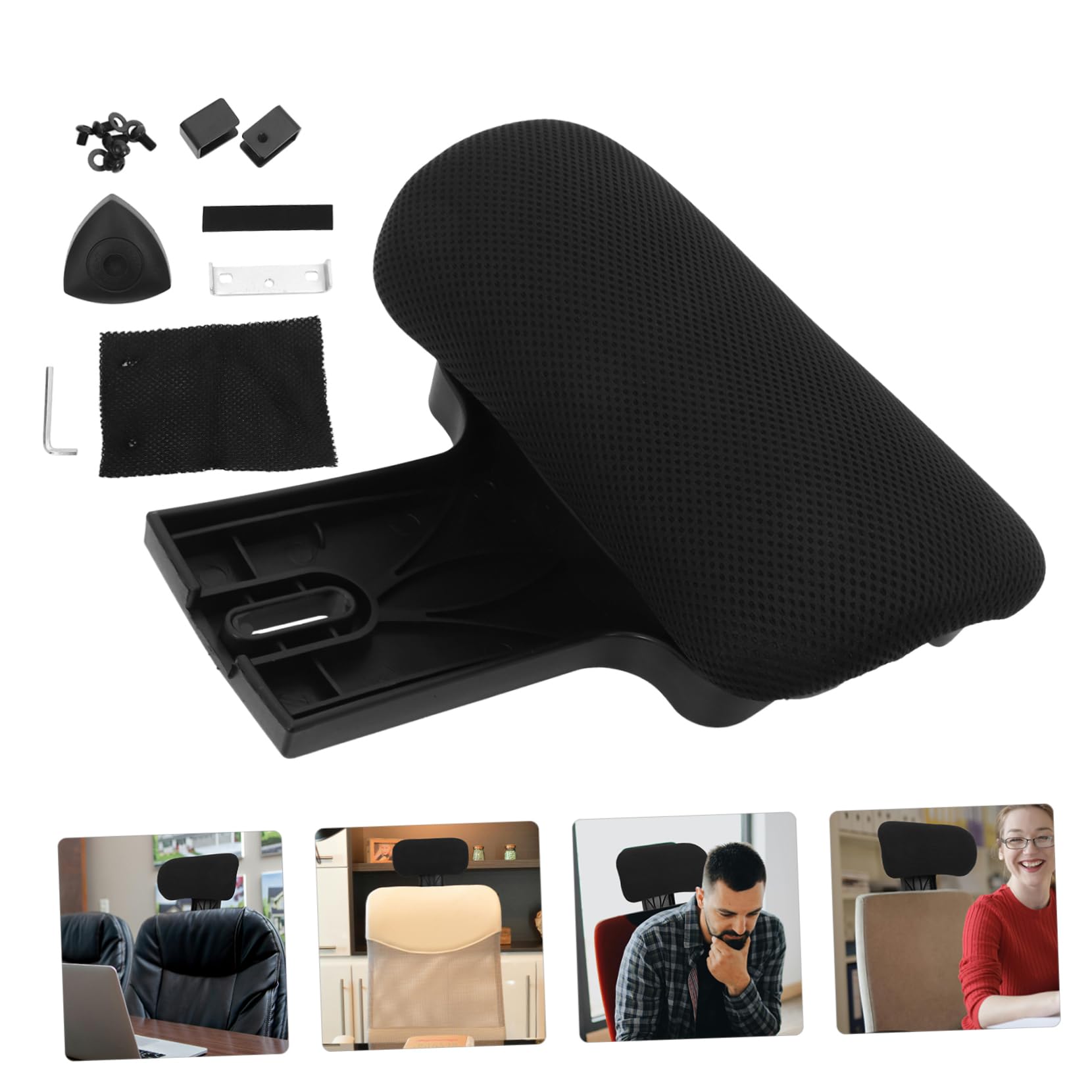 Reposacabezas para Silla de Oficina Negro, con Ajuste Vertical