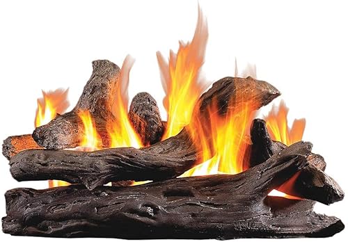 Vista 21 de RealFyre Peterson - Juego de troncos de roble dividido de 18 pulgadas con quemador G4 ventilado, luz de fósforo (gas natural)