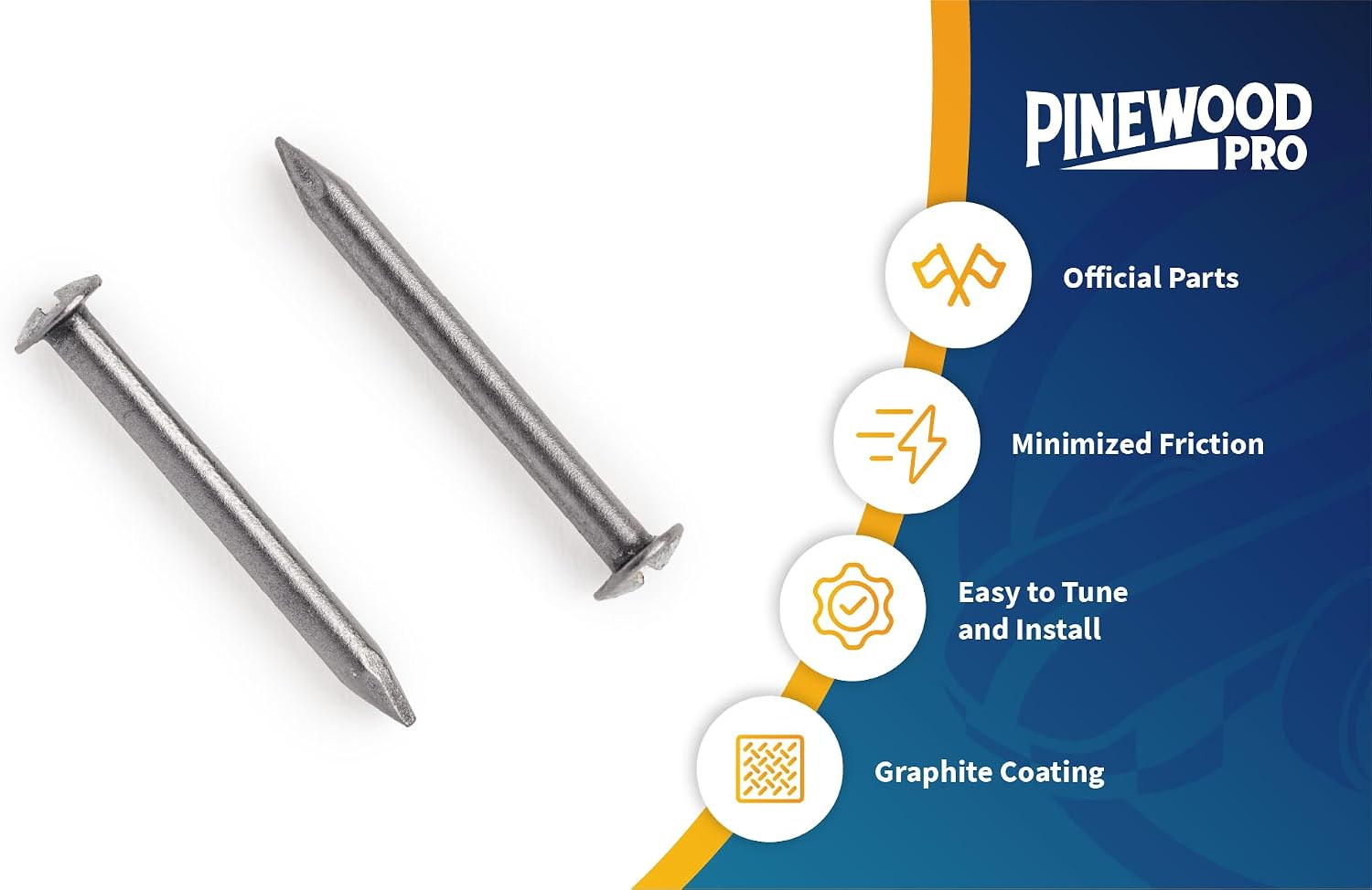 Pinewood Pro Official BSA Bent 2.5 Degree Axles | 2 Pack | Rail Riding