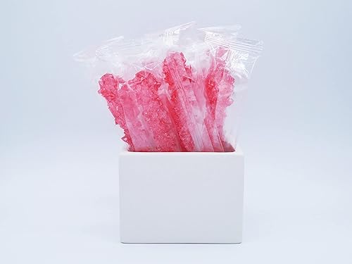 Miniatura 3 de Red Rock Candy on a Stick (paquete de 72)  Palitos de roca de cristal de fresa y azúcar envueltos individualmente a granel  Perfecto para recuerdos
