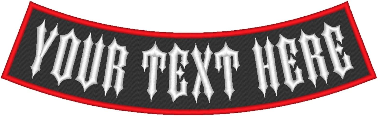 Custom Embroidered Bottom Rocker Sew on Patch Motorcycle Biker Badge 14" (B -1)