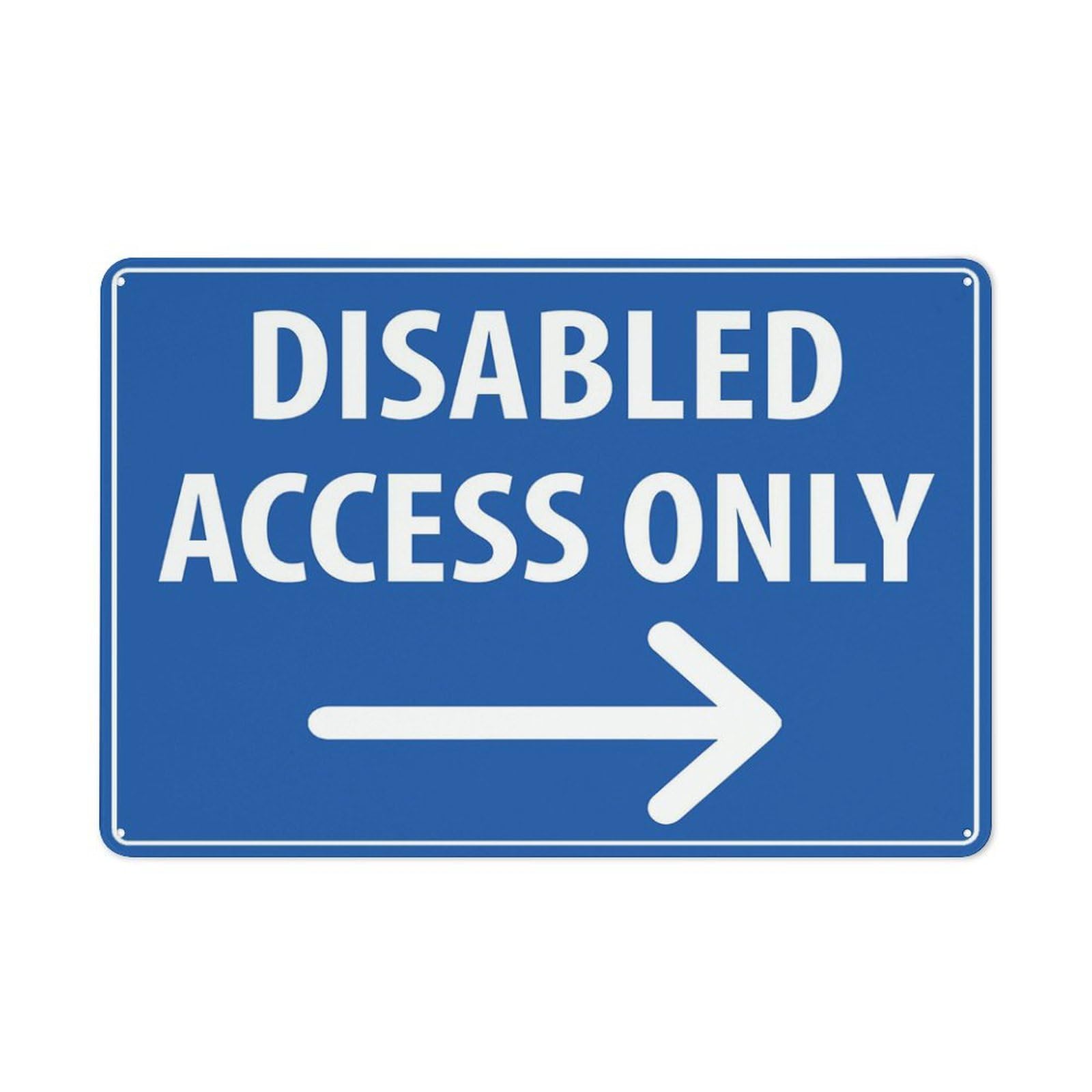 Disabled Access Only (Right Arrow) Sign For House 12" X 8" Yard Sign, Premium Aluminum, Sun-Proof, Rust-Free