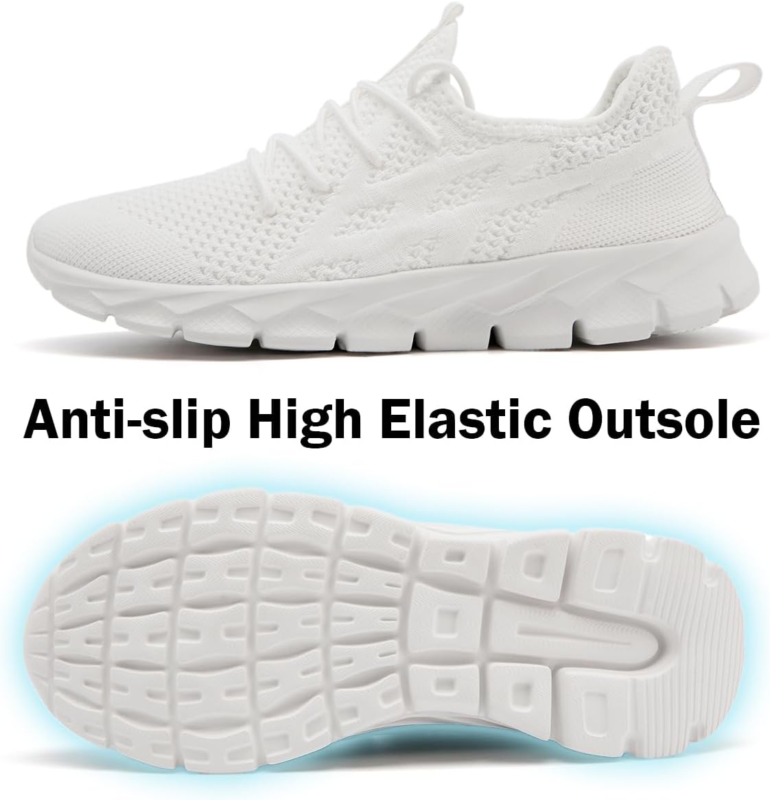 Women's Shoes Running Tennis Sneakers Walking Non Slip On Shoe Gym Sports Fashion Casual Athletic Lightweight Breathable Comfortable Shoes 7.5 White image 5 of 7 B0DFY6KR4Y