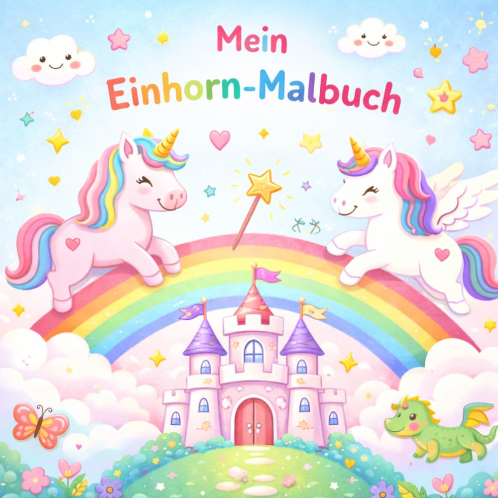 Einhorn Malbuch für Kinder 5–9 Jahre: Magische Tiere zum Ausmalen für Mädchen