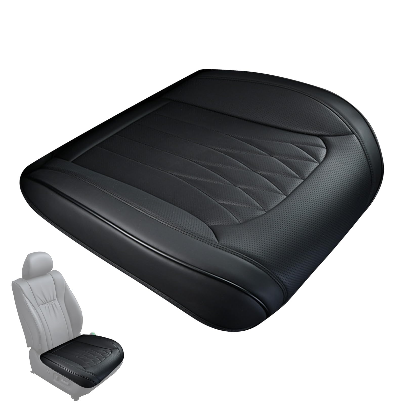 Seggiolino anteriore in pelle PU – Protezione in pelle PU per auto | Anteriore in pelle PU antiscivolo per auto, camion, SUV,