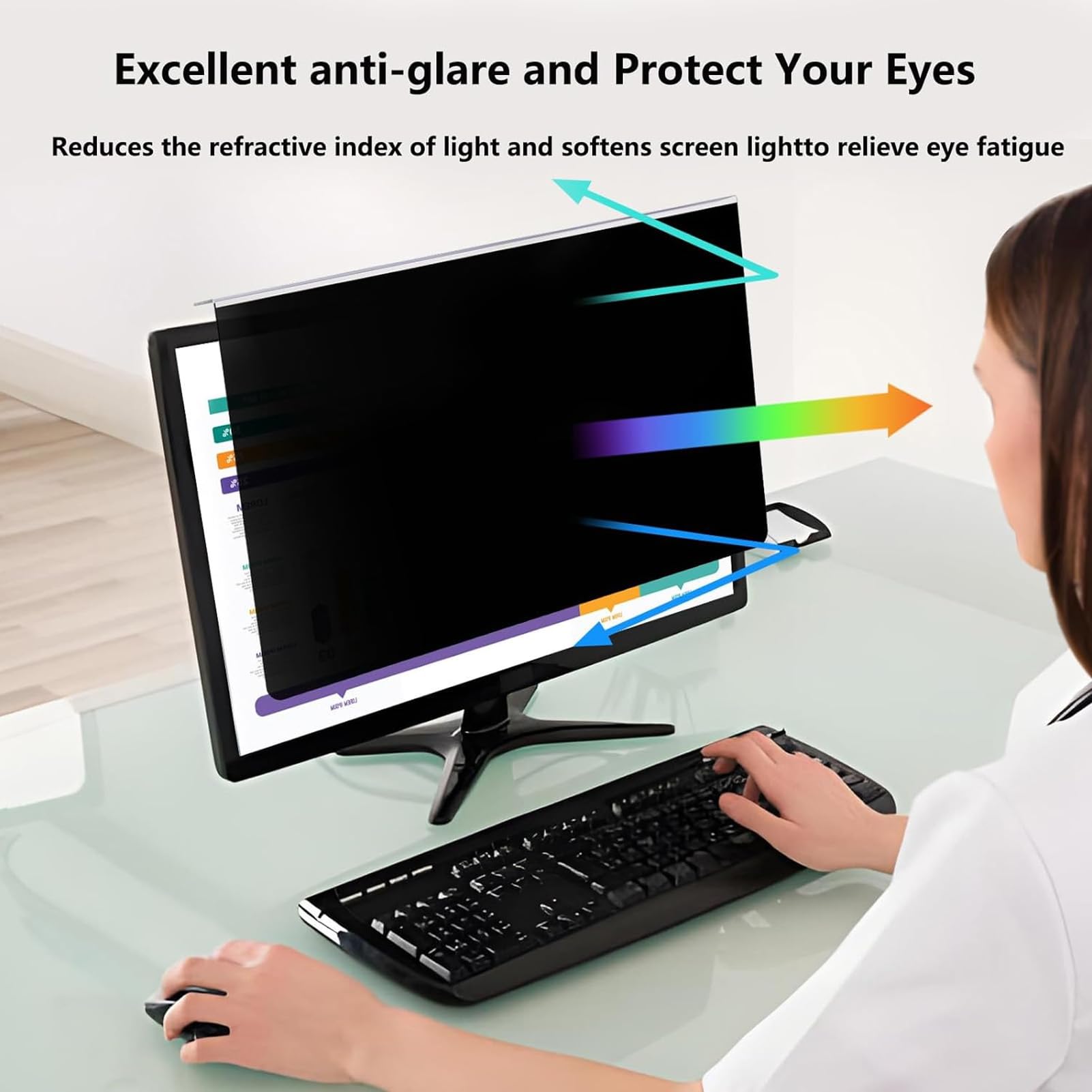 27 -pollici Filtro Privato Filtro Efficiente Anti -blue blue Scendolect Protector per Computer Desktop per Impiegati per Animali Domestici