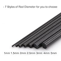 Vista 4 de Varillas de fibra de carbono de 0.039 in x 11.811 in barra redonda mate sólida para manualidades de bricolaje RC modelo de avión de coche 10 unids
