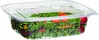 Vista 7 de ECO PRODUCTS Contenedores de delicatessen compostables de 12oz transparentes rectangulares con tapas, caja de 300, para preparación de comidas