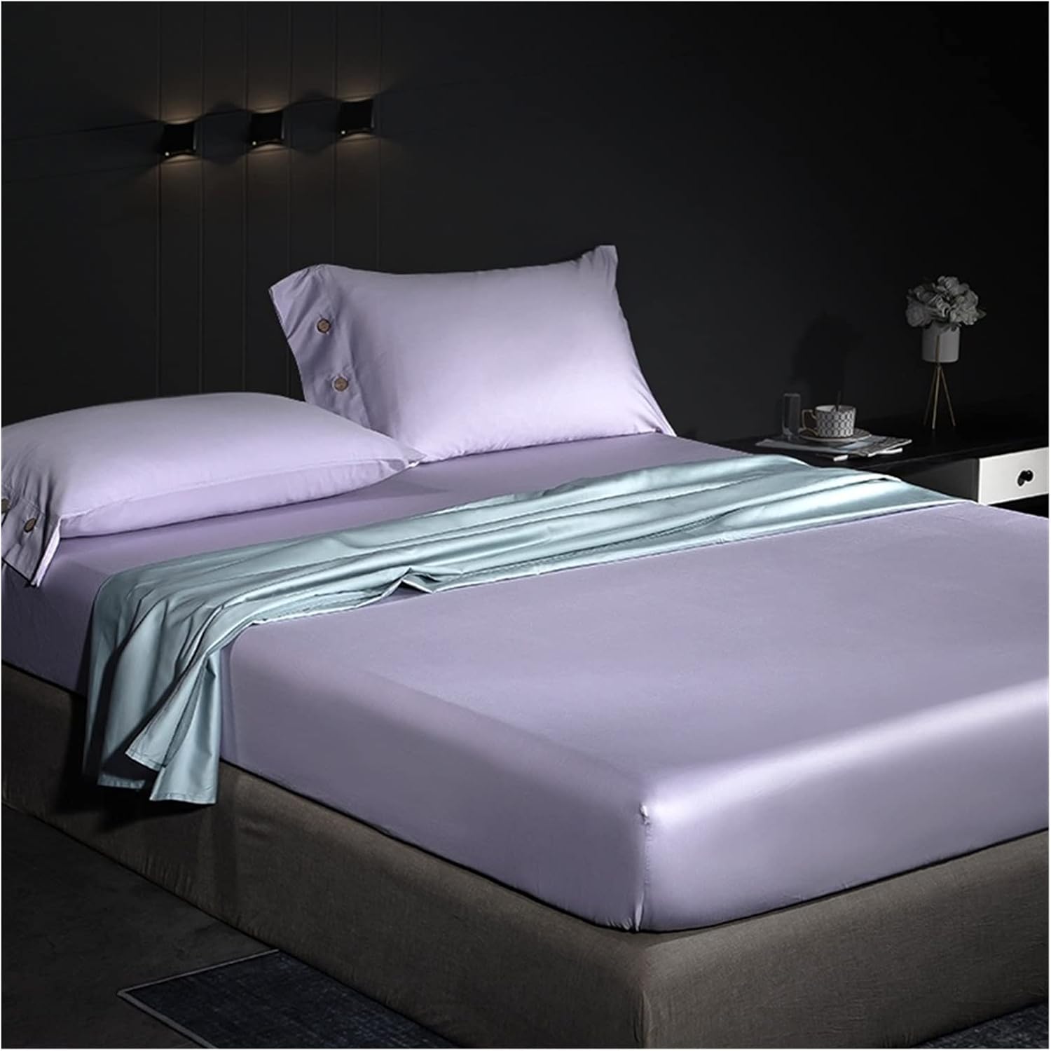 おりものシート 60 s エジプト綿フィットベッドシートトリビュートサテンマットレスカバー保護カバーシーツベッドカバー弾性バンドシー
