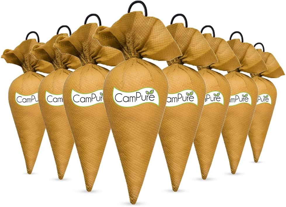 CamPure Camphor Cone (Sandalwood) Pack Of 8-100% Organic | Air Freshener For Car, Wardrobe, Office Cabin's, Drawers, Travel Bag & Bathroom, Granule