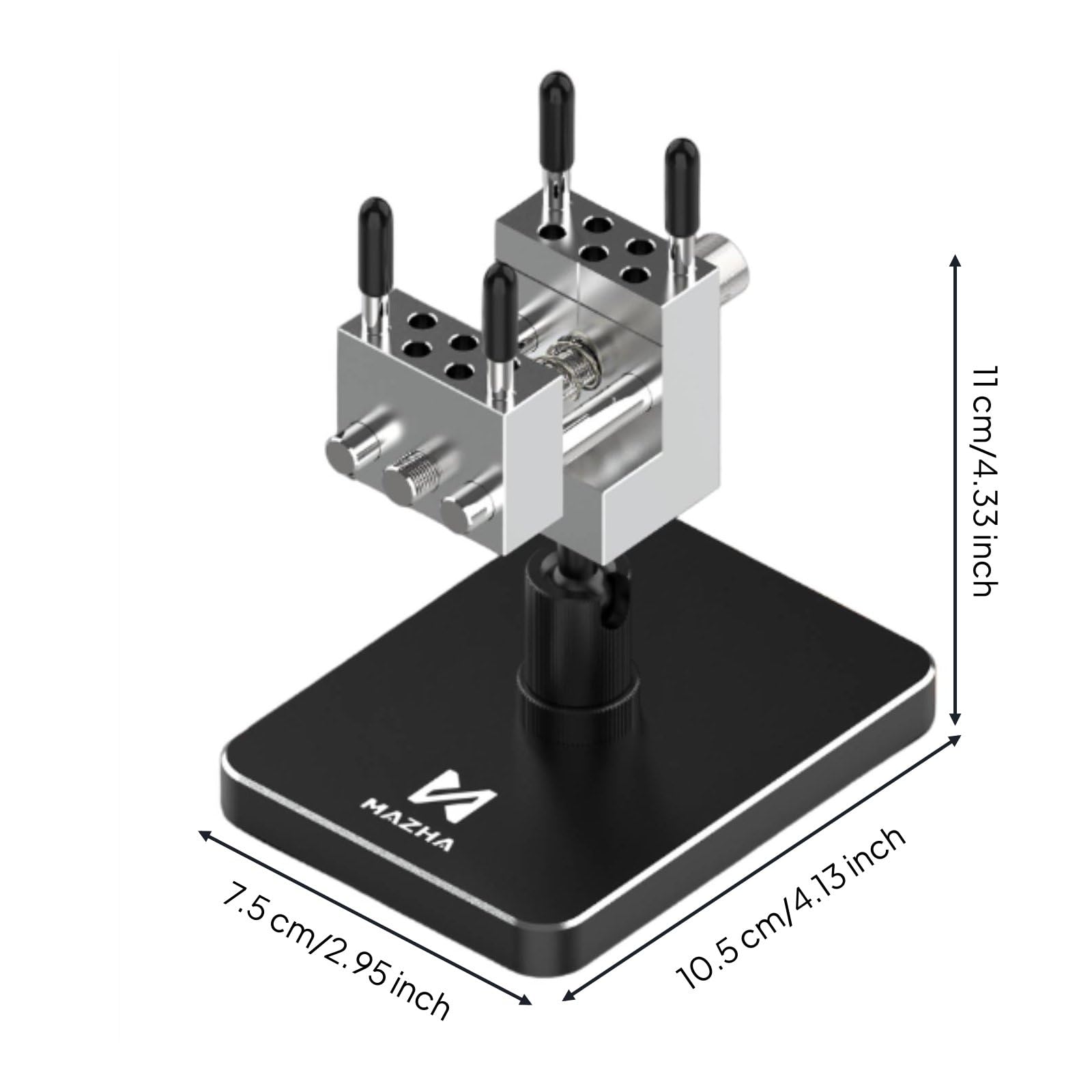 Industrial Vice de Modelismo Tornillo de Banco Mordaza Mini Herramienta de Sujeción Aleación de Aluminio CNC con Pasadores Ajustables Base Ponderada y