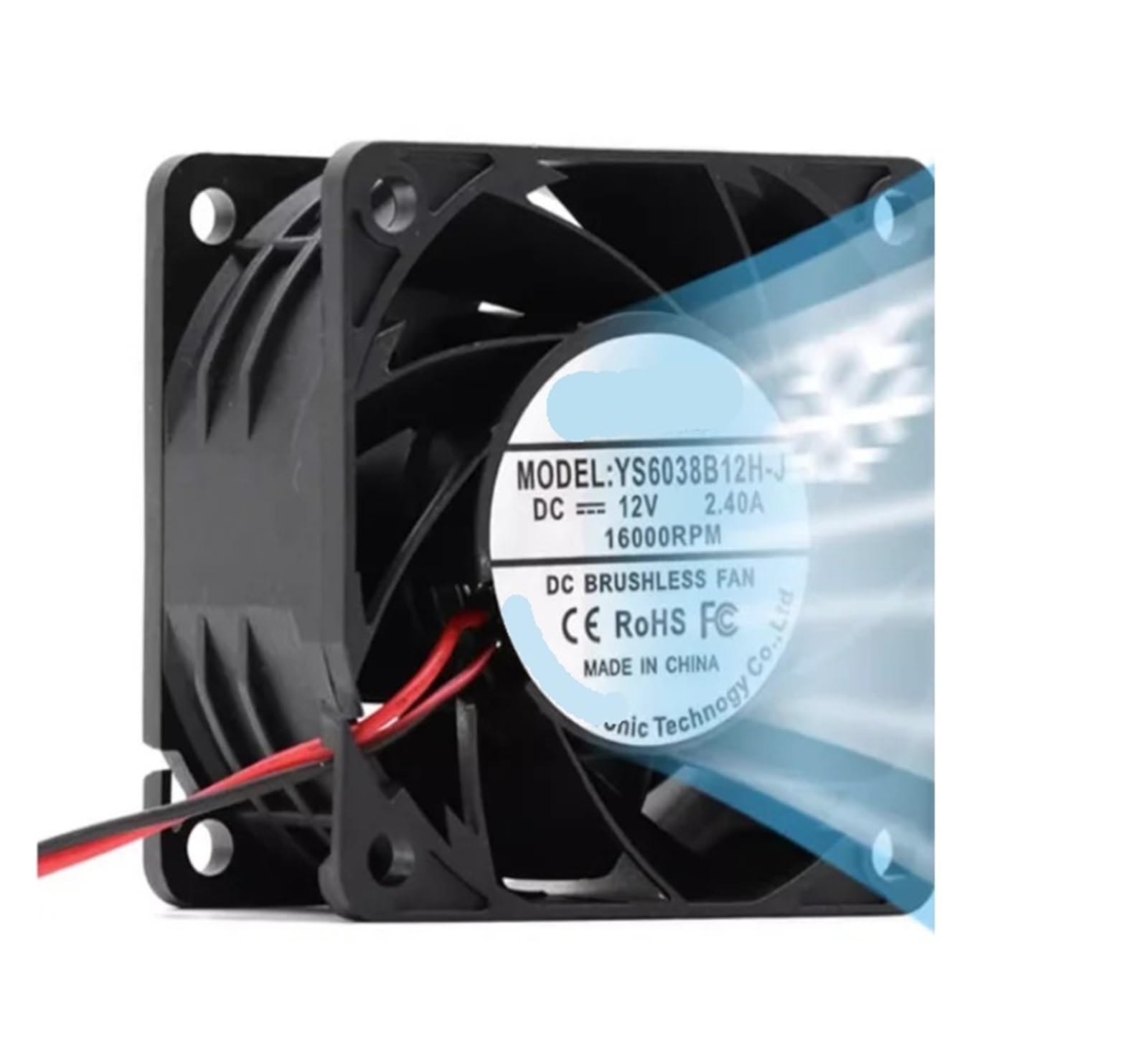 Ventilador 12V 9238 6000rpm de 2 hilos para refrigeración eficiente en varios tamaños