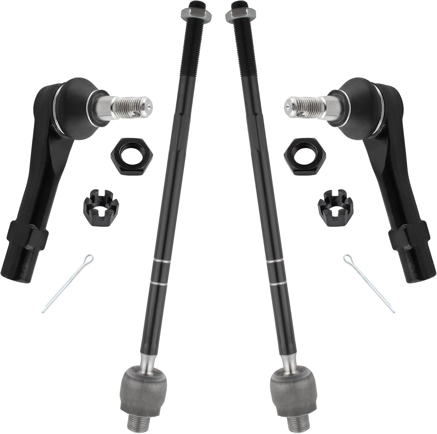 EV421 ES3461 Front Inner & Outer Tie Rod Ends Left & Right for Ford Explorer Mercury Mountaineer 2002-2005 4.0L Engines Only, Pack of 4