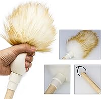 Vista 5 de Wool Lambswool Cleaning Brush Duster,Wood Handle,Hanging Rope,Anti-Static,Comfortable Grips, for Piano,Guitar and Other Stringed Instruments and