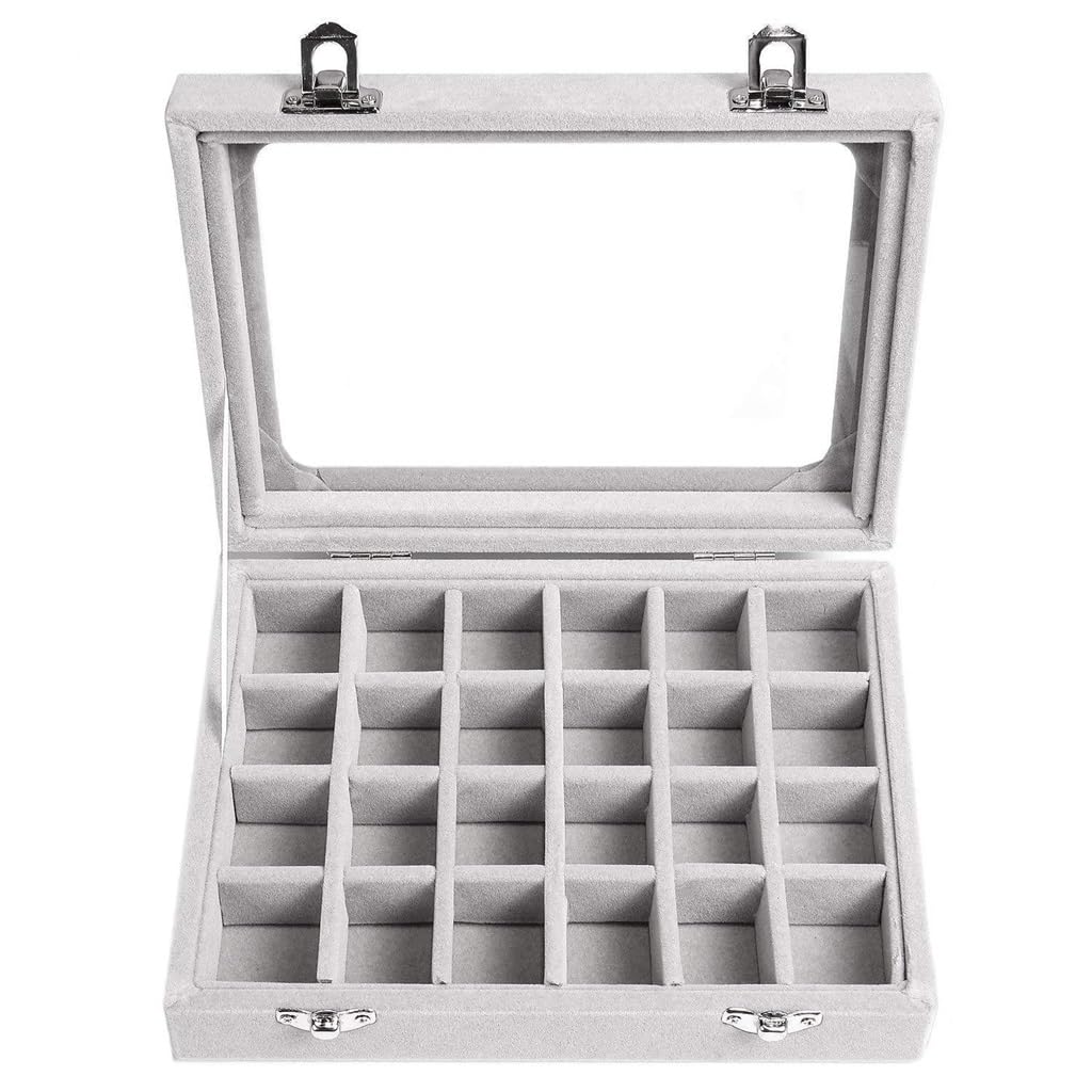 Rangement de bijoux 24 boîtes pour trier vos bagues en voyage