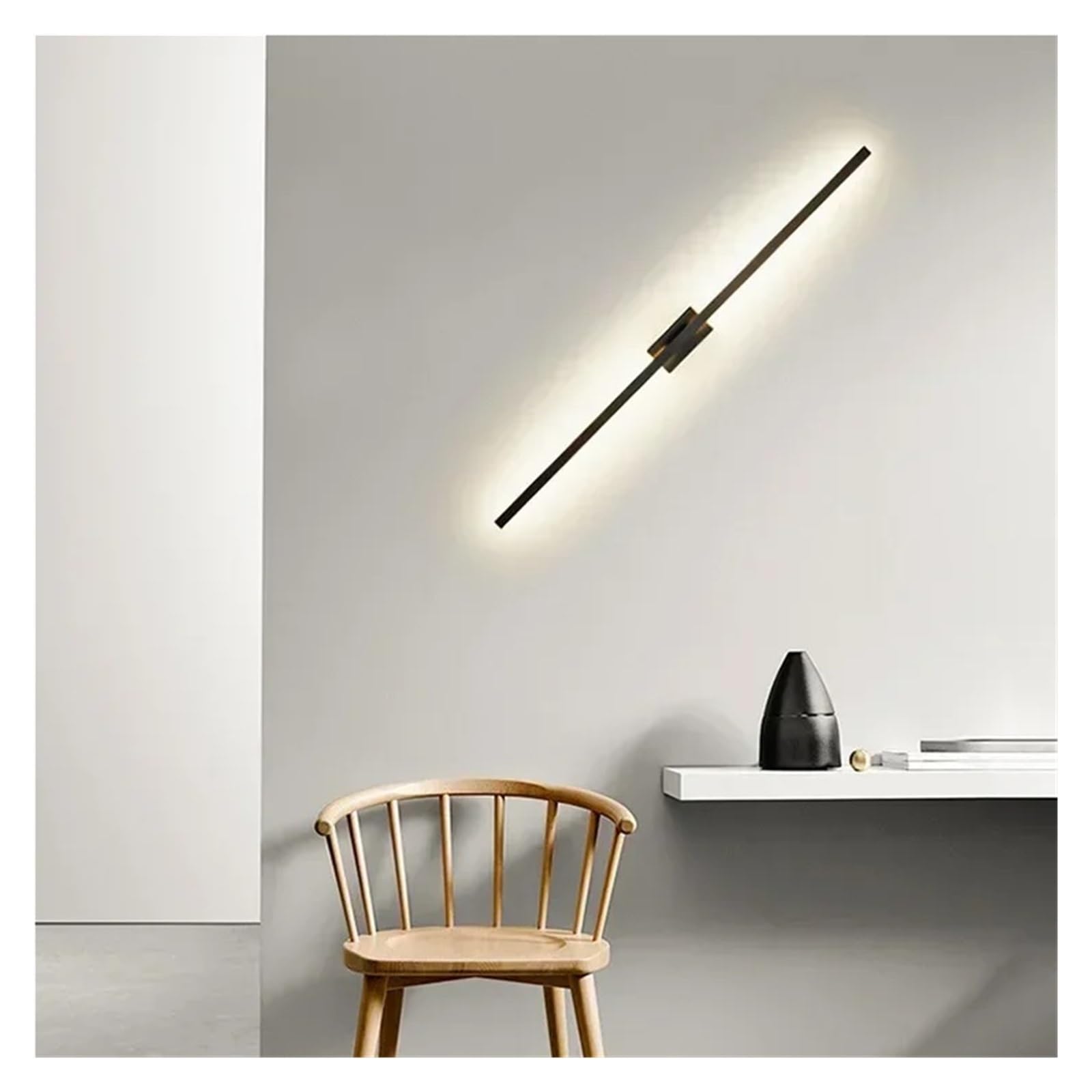 MESOVFCA Modern Luxury Linear Gold Iron LED Wall Lamp Corridor Bedroom Bedside Living Room Bathroom Mirror Interior Decor Light Fixtures,Suitable for Restaurants