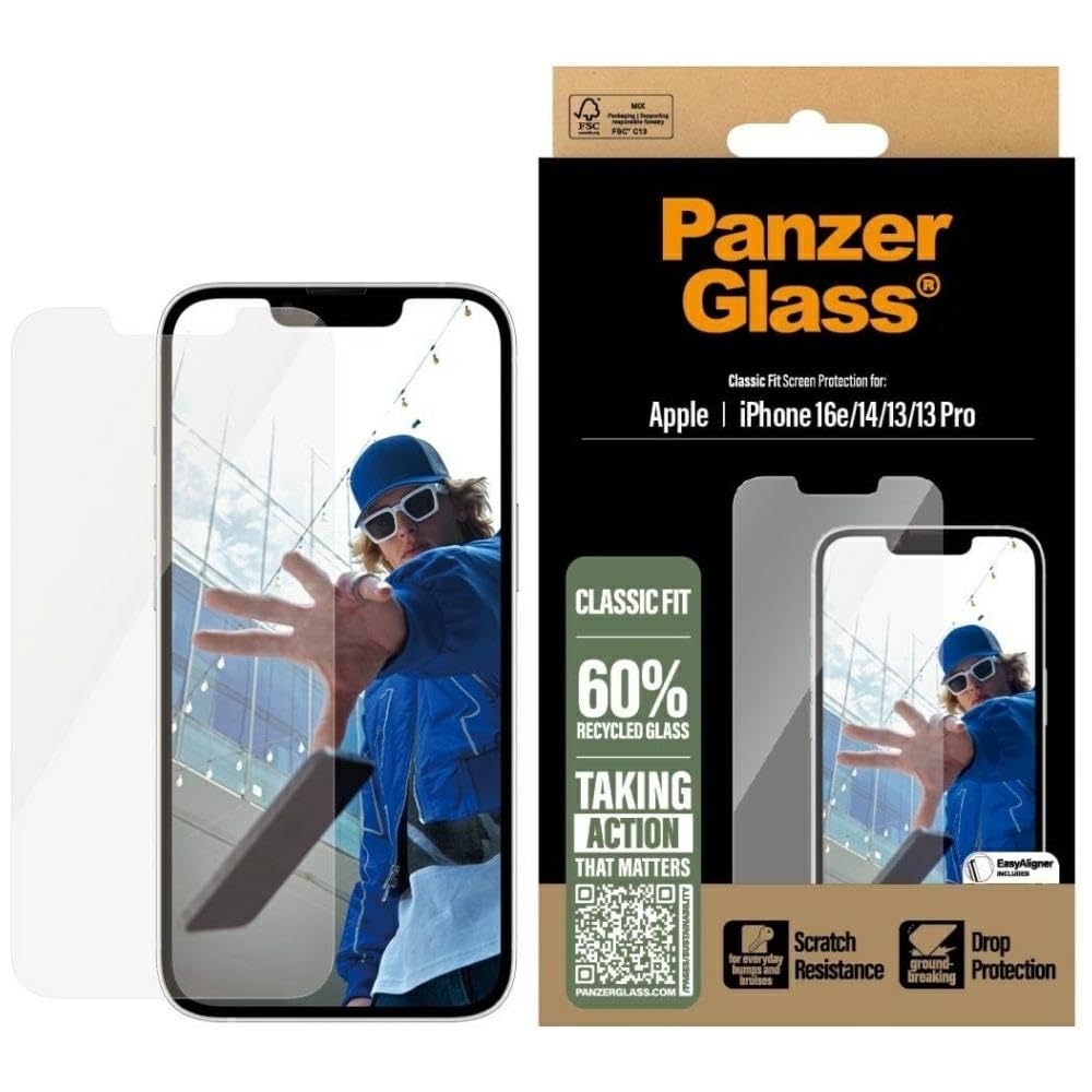 Panzer Glass Screen Protector iPhone 14 | 13 | 13 Pro | 16e | Classic Fit