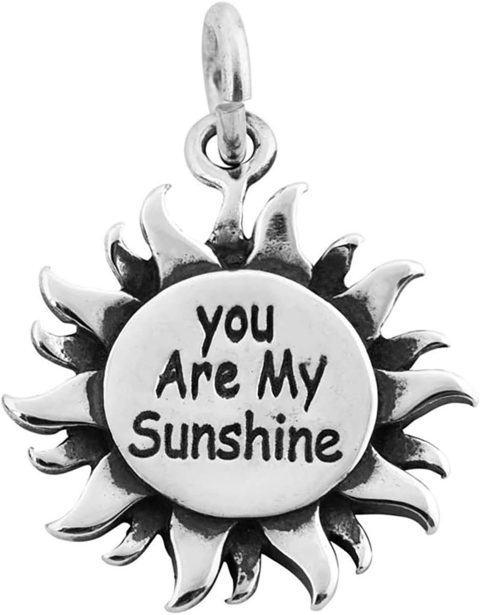You are My Sunshine Sun 925 Solid Sterling Silver Charm Pendant Bracelet Jewelry Making Supply