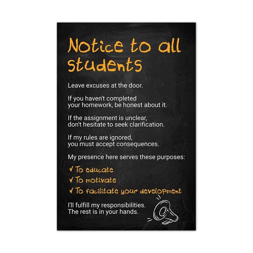 BYCIFRLG Classroom Management Poster, Clear Expectations & Behavior Guidelines, Teacher’s Essential Tool(Unframed,12x18inch(30x45cm))