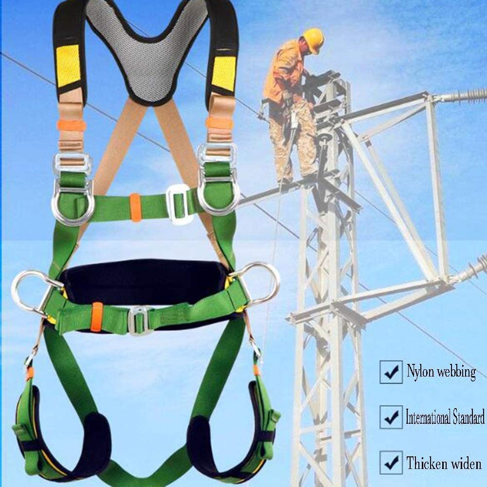 Sicherheitsgurt-Kits, Sicherheits-Auffanggurt, Absturzschutz-Ganzkörper-Sicherheitsgurt, verstellbarer Gürtel mit Haken und Lanyard, für Luftarbeiten, technischer Schutz (kleiner Haken) (gepuffer