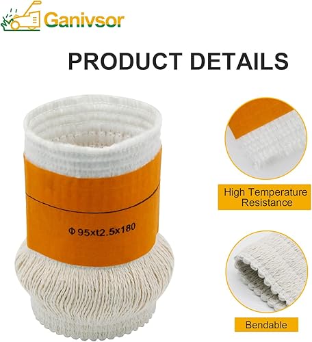 Miniatura 3 de Ganivsor Mecha de lámpara de aceite para calentador Ø95 × t2.5 × 7.087 in para reemplazo de mecha de calentador de queroseno, se adapta a mechas de