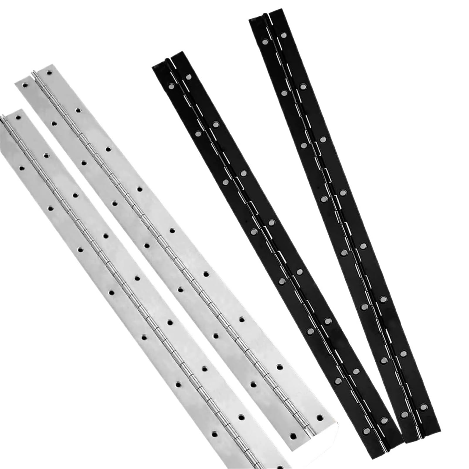 2PCS 10-12inch Long Hinge Black/Siver 270 Degree Hinges for Wooden Cabinet(Black)