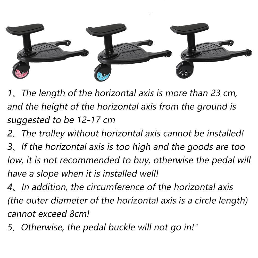 TAOYUN Tablero de pie Universal para Buggy con Ruedas con Asiento Desmontable Tablero de Cochecito Cochecito de Viaje para niños Cochecito de niño Tablero de pie para niños pequeños Accesorios