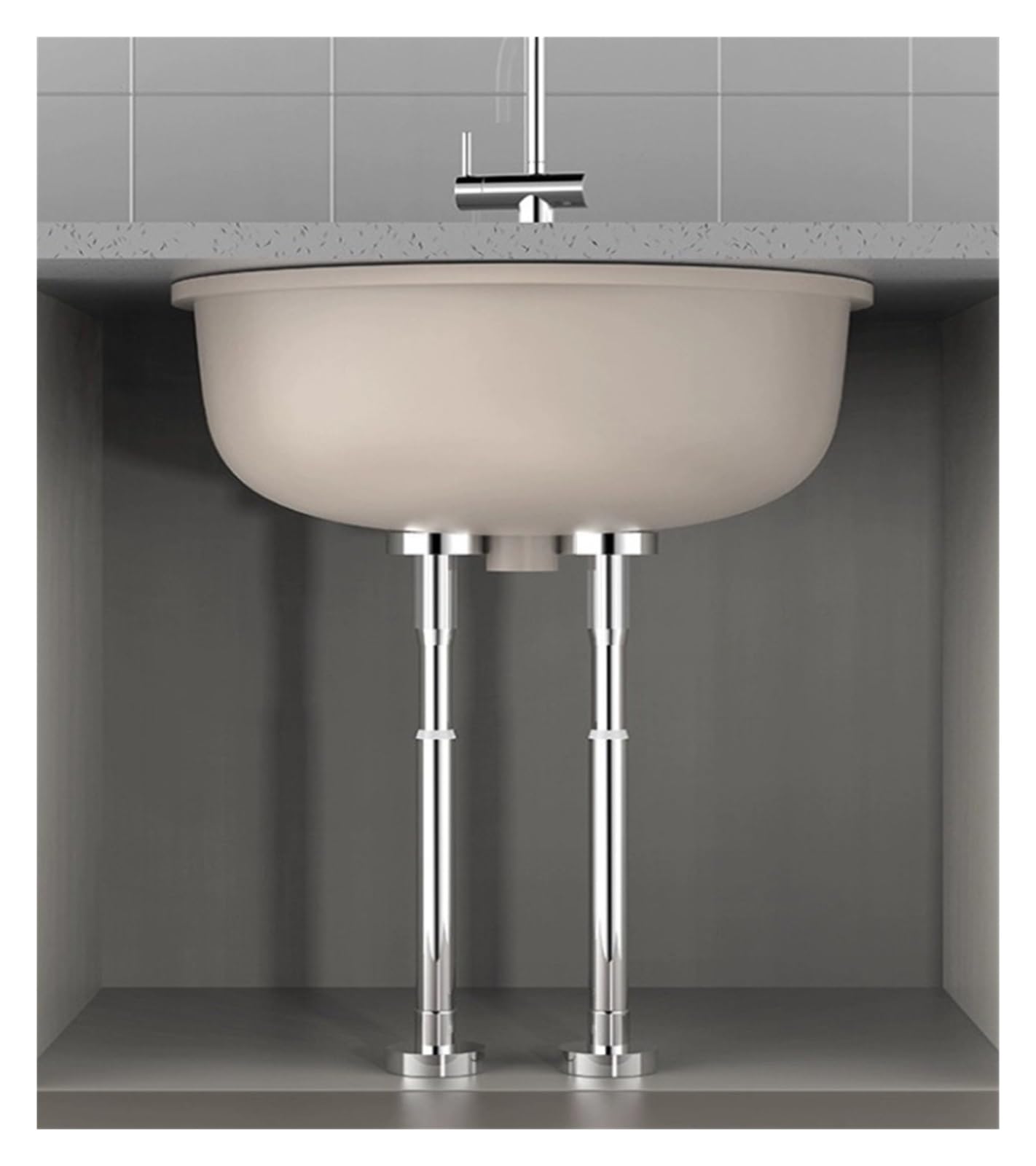 Pieds de support pour meuble de salle de bain et évier sous plan réglable de 35 à 55 cm