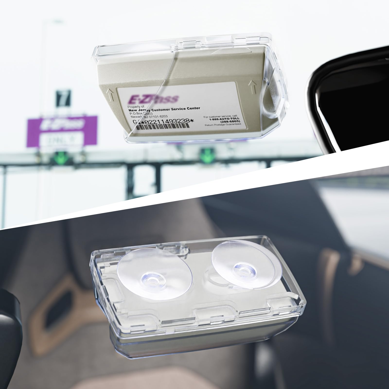 LiftRemote EZ Pass Holder with Super Strong Suction Cups for Windshield, Toll Pass Transponder Holder for EZ Pass/iPass