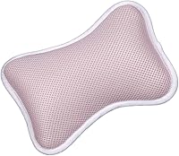 Vista 5 de SUPVOX Almohada de baño con ventosas antideslizantes para bañera, baño, spa, cojín para cabeza, cuello y espalda (rosa)