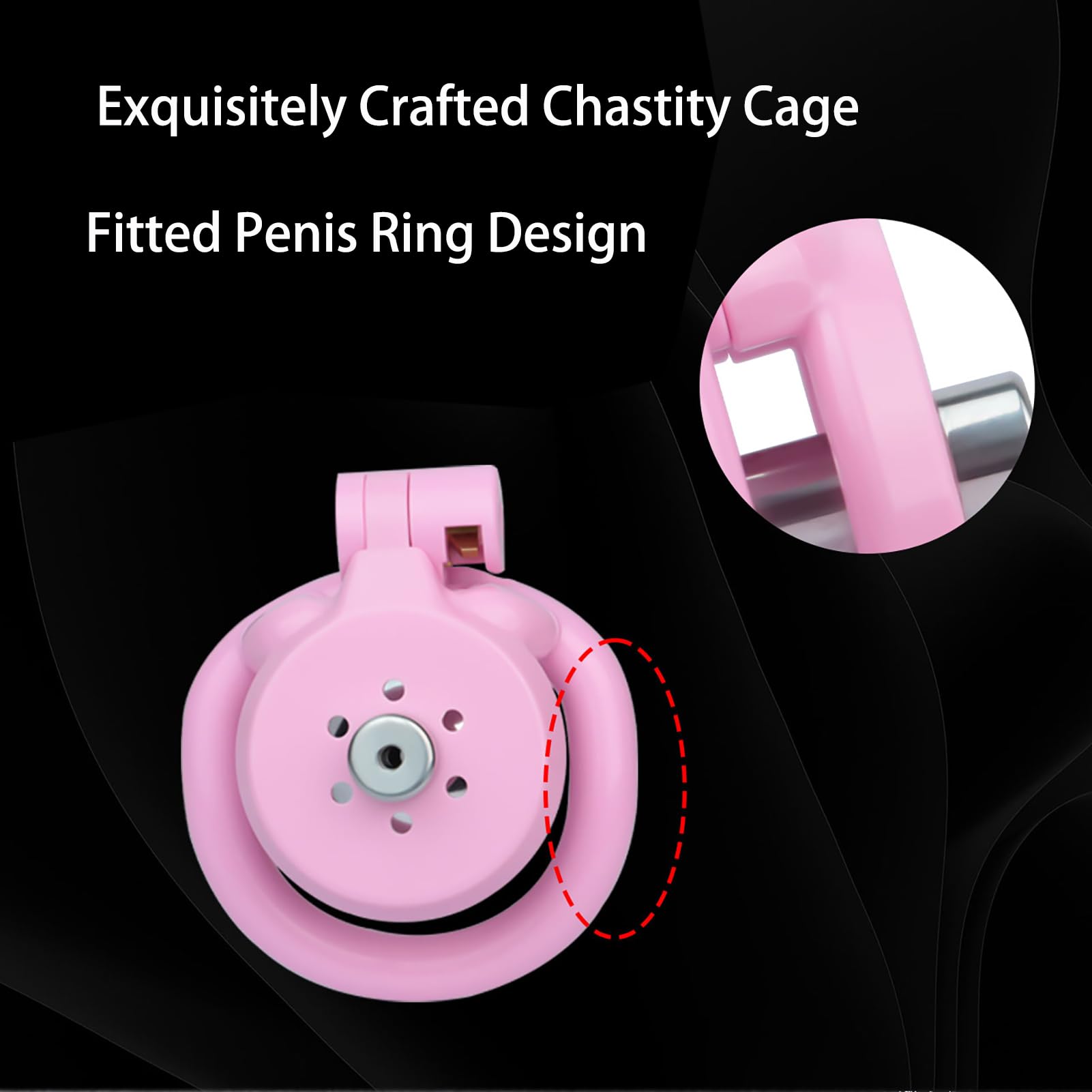SeLgurFos Cage de chasteté pour homme avec 4 anneaux 40 à 55mm urinoir amovible design plat en résine ABS ceinture chasteté jouets sexuels (Blue+belt)