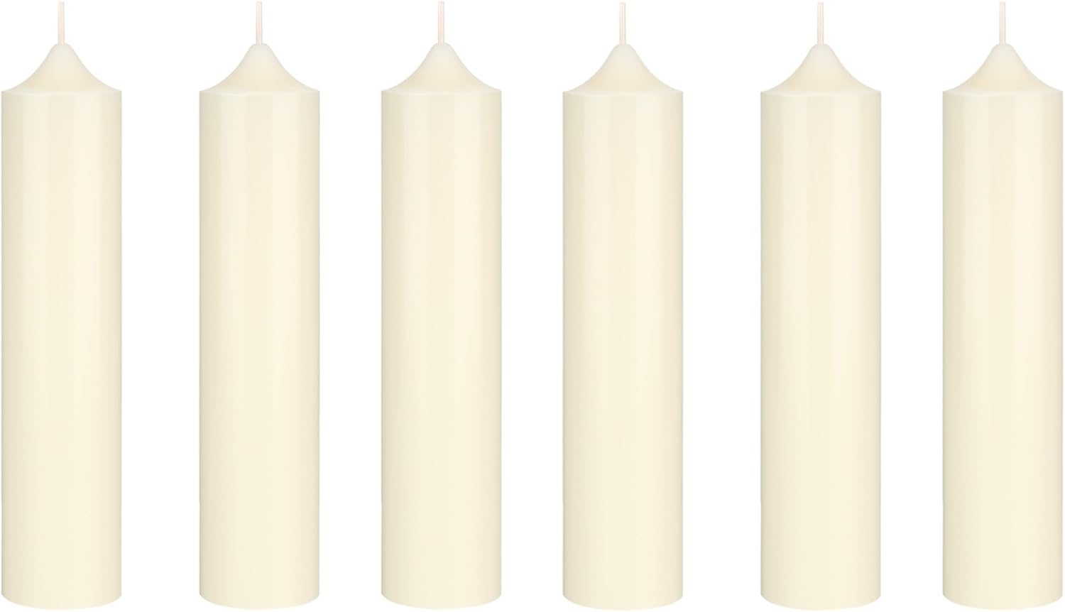 Mega Candles 6 pcs Unscented Romantic Ivory Taper Candles, Hand Poured Wax Candle 6.75 Inch x 1.5 Inch, Sensual Wax Role Play, SM Bondage, Couples, Home Décor, Wedding Receptions, Festivities